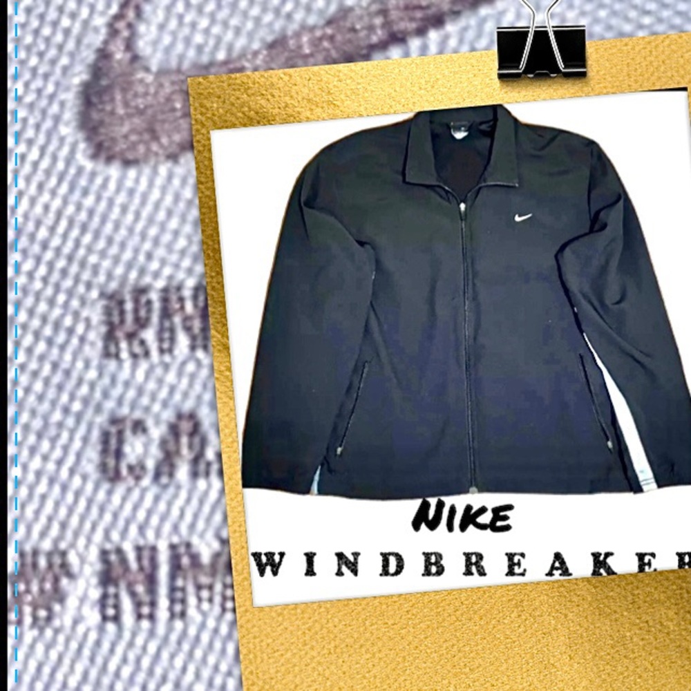 Nike Windbreaker black/white zip pockets - Picture 1 of 14
